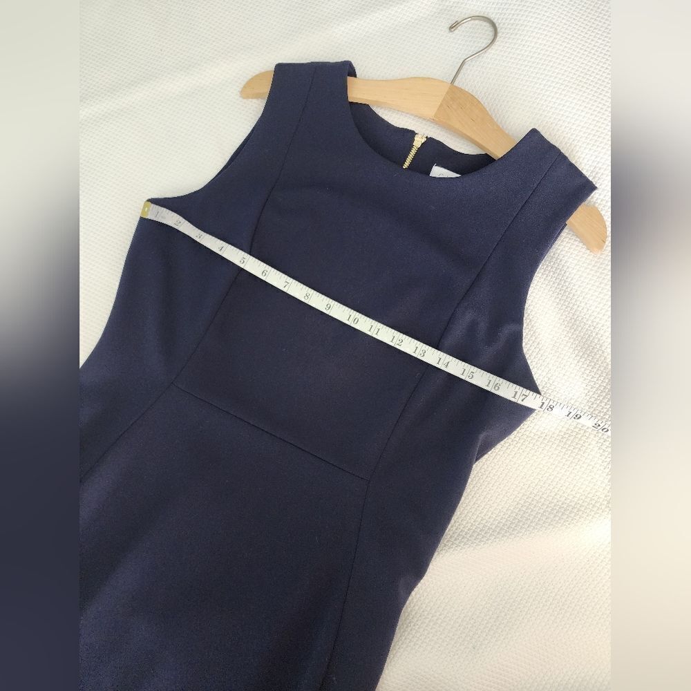 Calvin Klein Blue Sheath Dress Sleeveless Crew Neck High Low Hem - Picture 7 of 12